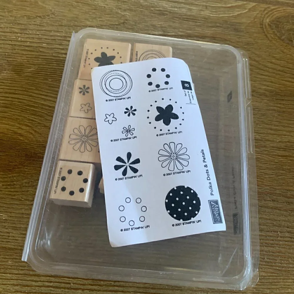 Stampin Up! Polka Dots & Petals Rubber Stamp Set